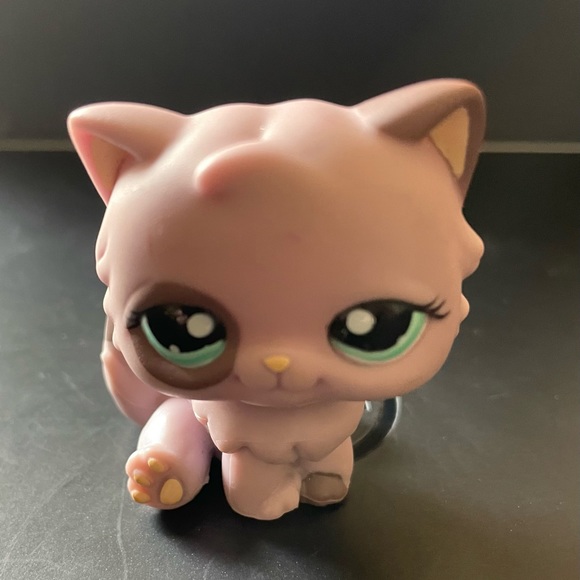 Littlest Pet Shop LPS 1027, Persian Kitty Cat Purple Gray Eye Patch - Picture 3 of 8